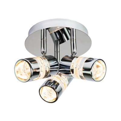 Modern Spot LED Bathroom Chrome Ceiling Light Fitting with Bubble Acrylic Heads