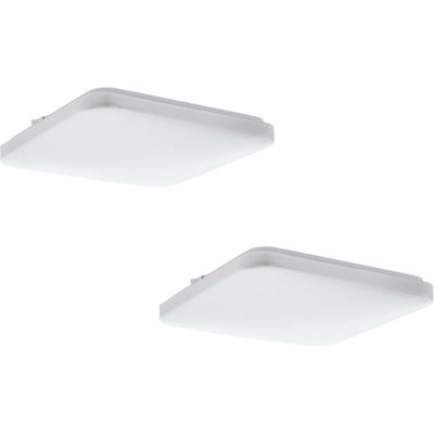 Modern Square LED Ceiling Lights - 2 Pack White Finish
