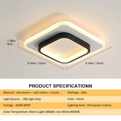 Modern Square LED Ceiling Panel Light for Home Rooms