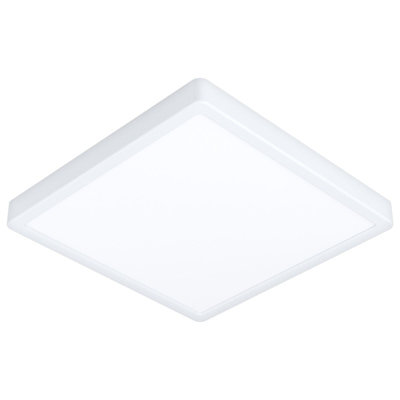 Modern Square Wall Flush Ceiling Light with White Shade and LED Bulb - 20W Included