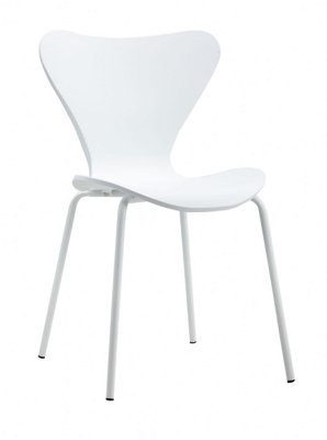 Modern Stackable Dining Chair (Pack of 2) - L50 x W49.5 x H81 cm - White