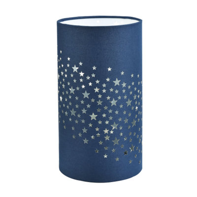 Modern Stars Decorated Children/Kids Midnight Blue Cotton Bedside Table Light
