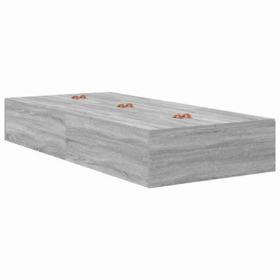 Modern Storage Bed Frame Grey Sonoma 75x190 cm