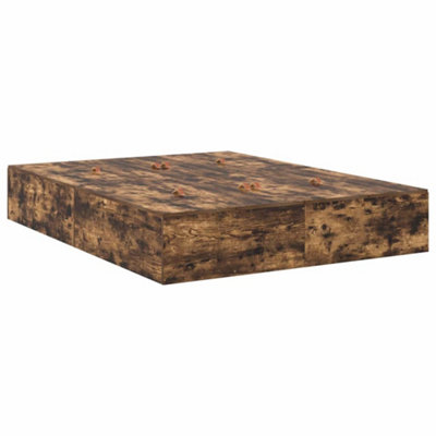 Modern Storage Bed Frame Smoked Oak 135x190 cm