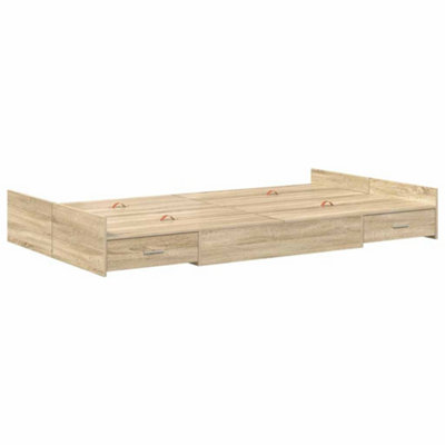 Modern Storage Bed Frame Sonoma oak 120 x 200 cm Engineered wood