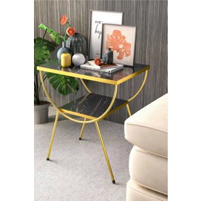 Modern Style Side Table-Nightstand-End Table with Storage Shelf For Living Room
