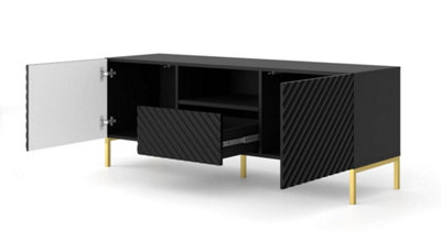 Modern Surf TV Cabinet in Black Matt W1500mm x H560mm x D420mm