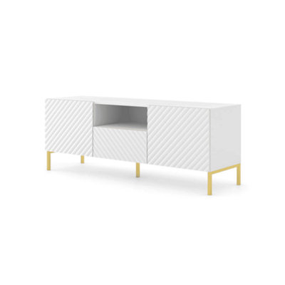 Modern Surf TV Cabinet in White Matt W1500mm x H560mm x D420mm