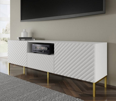 Modern Surf TV Cabinet in White Matt W1500mm x H560mm x D420mm