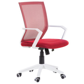 Modern Swivel Desk Chair Red RELIEF