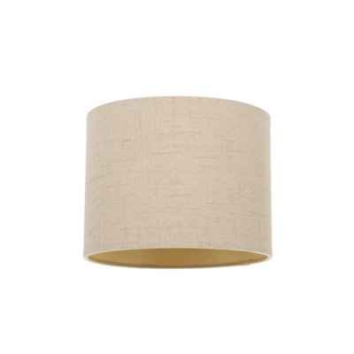 Modern Taupe Linen Fabric Small 8 Drum Lamp Shade with Matching Satin Lining