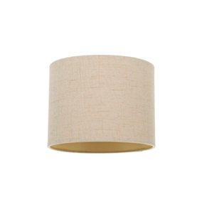Modern Taupe Linen Fabric Small 8 Drum Lamp Shade with Matching Satin Lining