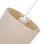 Modern Taupe Linen Fabric Small 8" Drum Lamp Shade with Matching Satin Lining