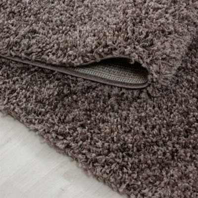 Modern Taupe Shaggy Area Rug Elegant and Fade-Resistant Carpet Runner - 120x170 cm