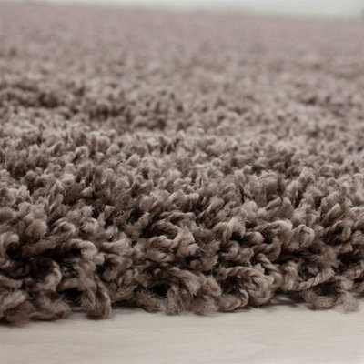 Modern Taupe Shaggy Area Rug Elegant and Fade-Resistant Carpet Runner - 120x170 cm