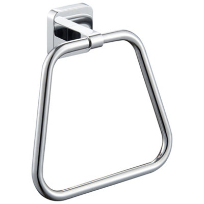 Modern Towel Ring Wall Mounted Chrome Holder Bathroom Kitchen Easy Install