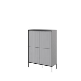 Modern TREND  Highboard Cabinet (H830mm W980mm D400mm) - Light Grey with Black Legs