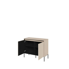 Modern TREND Large Sideboard Cabinet (H1660mm W830mm D400mm) - White Matt with Black Legs