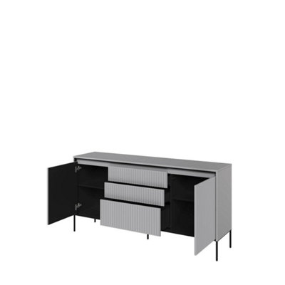 Modern TREND Large Sideboard Cabinet (H830mm W1660mm D400mm) - Black Matt