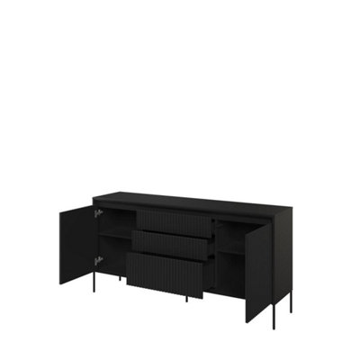 Modern TREND Large Sideboard Cabinet (H830mm W1660mm D400mm) - Black Matt