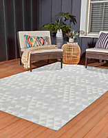 Modern Triangle Design Outdoor-Indoor Rugs Silver 160x230 cm