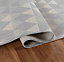 Modern Triangle Design Outdoor-Indoor Rugs Silver 50x80 cm