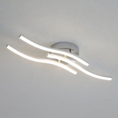 Modern Triple Wave LED Ceiling Light - 18W, 4000K Neutral White