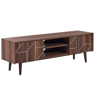 Modern TV Stand Dark Wood FRANKLIN