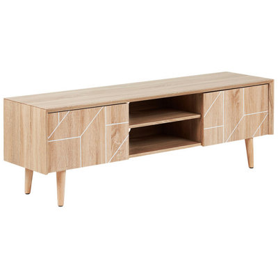 Modern TV Stand Light Wood FRANKLIN