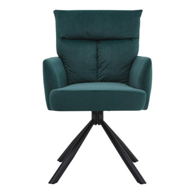 Modern Upholstered Chair Swivel 180 Degree Armchair Green for Living Room Bedroom