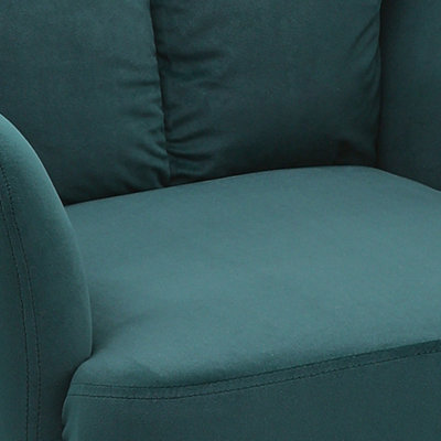 Modern Upholstered Chair Swivel 180 Degree Armchair Green for Living Room Bedroom