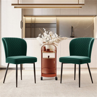 Modern Vanity Chair Kitchen Accent Occasional Chair with Metal Legs for ...