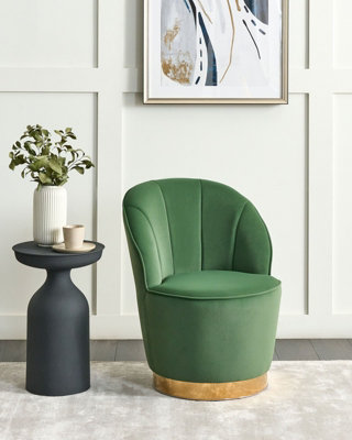 Modern Velvet Armchair Green ALBY