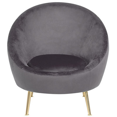Modern Velvet Armchair Grey LANGA