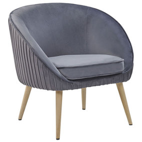 Modern Velvet Armchair Grey TROMSO