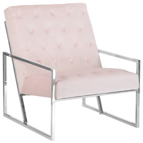 Modern Velvet Armchair Pink HARSTAD