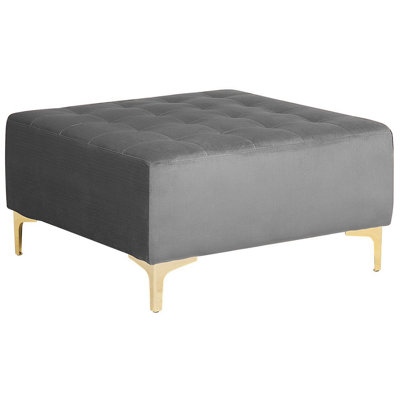 Modern Velvet Ottoman Grey ABERDEEN