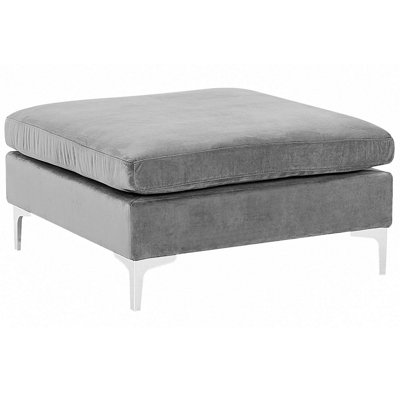 Modern Velvet Ottoman Grey EVJA