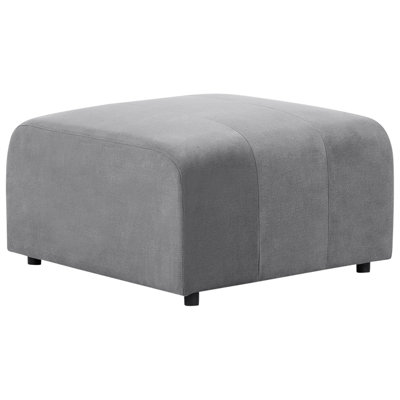 Modern Velvet Ottoman Grey FALSTERBO