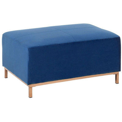 Modern Velvet Ottoman Navy Blue OSLO