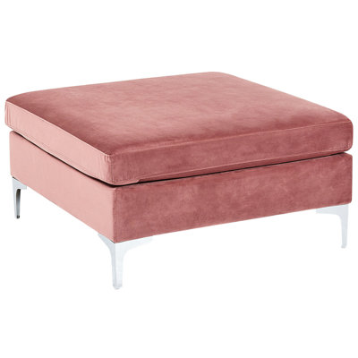 Modern Velvet Ottoman Pink EVJA | DIY at B&Q