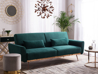 Modern Velvet Sofa Bed Green EINA
