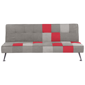 Modern Velvet Sofa Bed Grey OLSKER