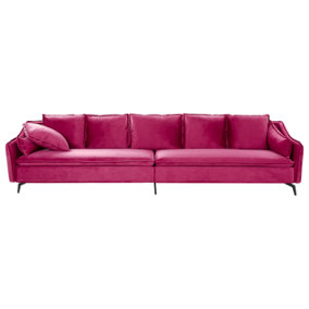 Modern Velvet Sofa Fuchsia Pink AURE