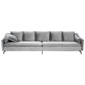 Modern Velvet Sofa Light Grey AURE