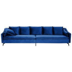 Modern Velvet Sofa Navy Blue AURE