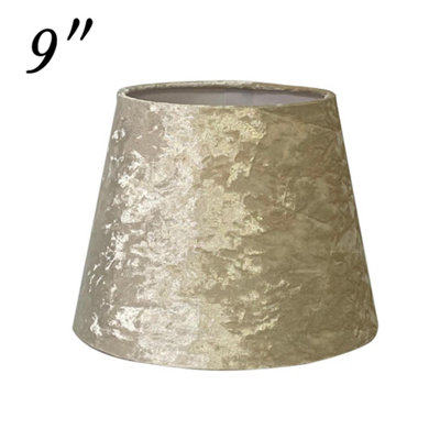 Modern Velvet Tapered Lampshade Beige Fabric Shade for Ceiling Pendant or Table Lamp 9 Inch