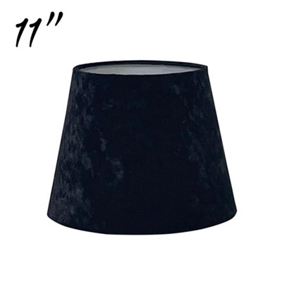 Modern Velvet Tapered Lampshade Black Fabric Shade for Ceiling Pendant or Table Lamp 11 Inch