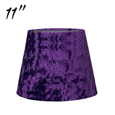 Modern Velvet Tapered Lampshade Purple Fabric Shade for Ceiling Pendant or Table Lamp 11 Inch