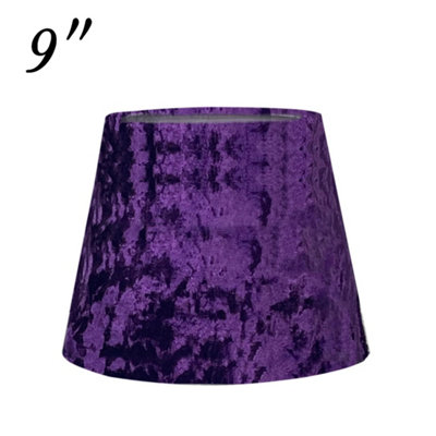 Modern Velvet Tapered Lampshade Purple Fabric Shade for Ceiling Pendant or Table Lamp 9 Inch